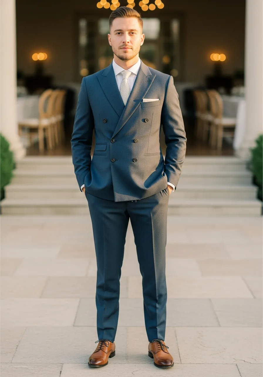 12. Double Breasted Groomsmen Attire
