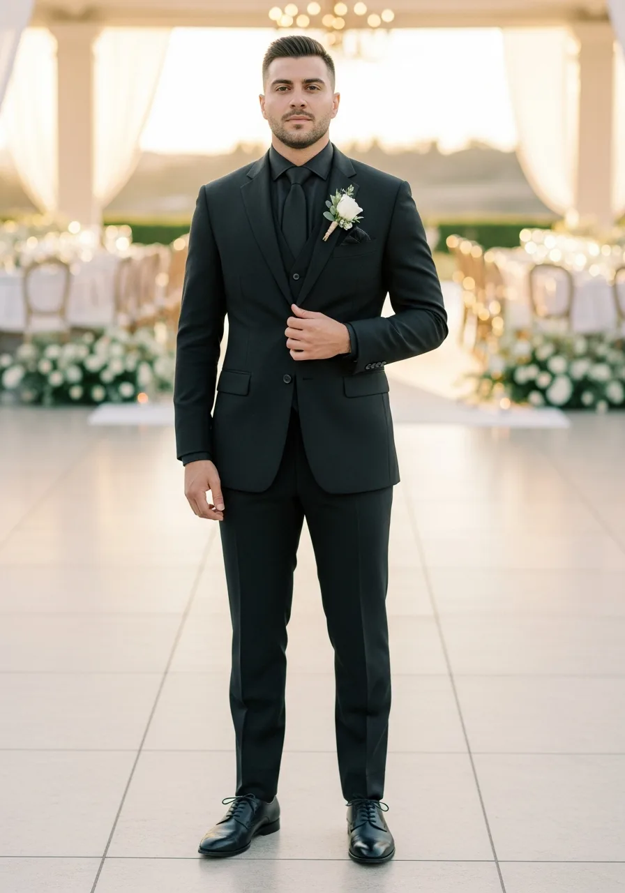 13. All Black Groomsmen Attire