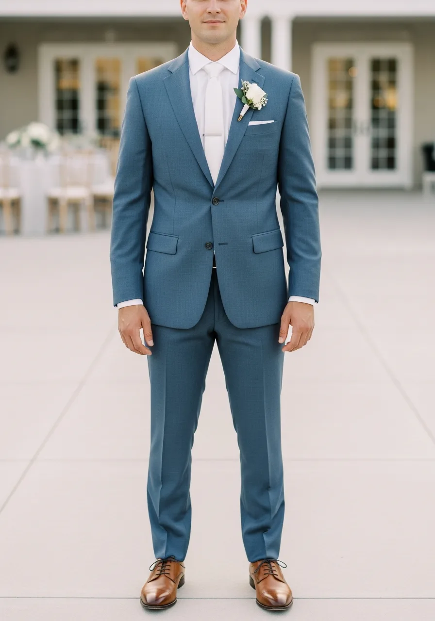15. Slate Blue Groomsmen Attire