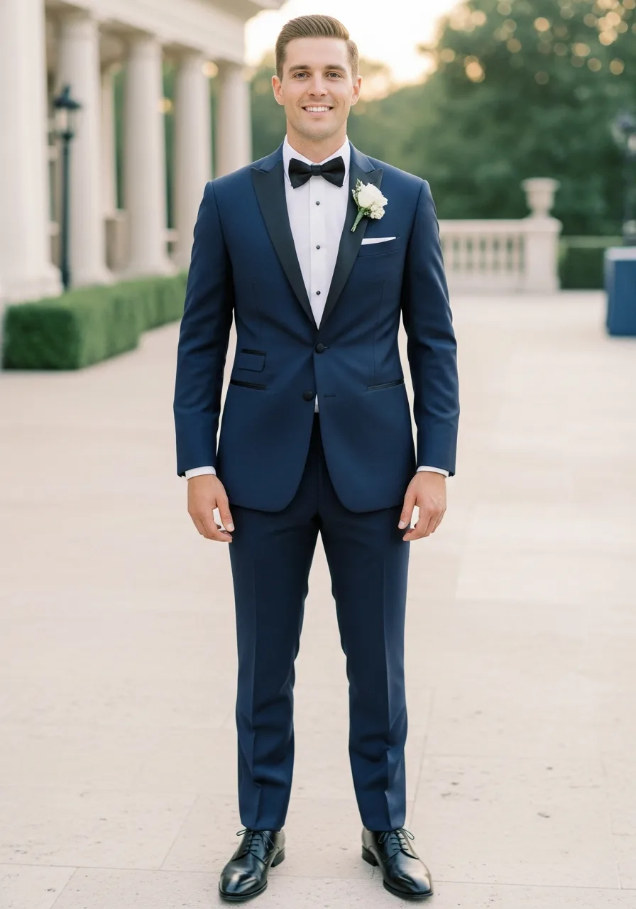 17. Midnight Blue Groomsmen Attire