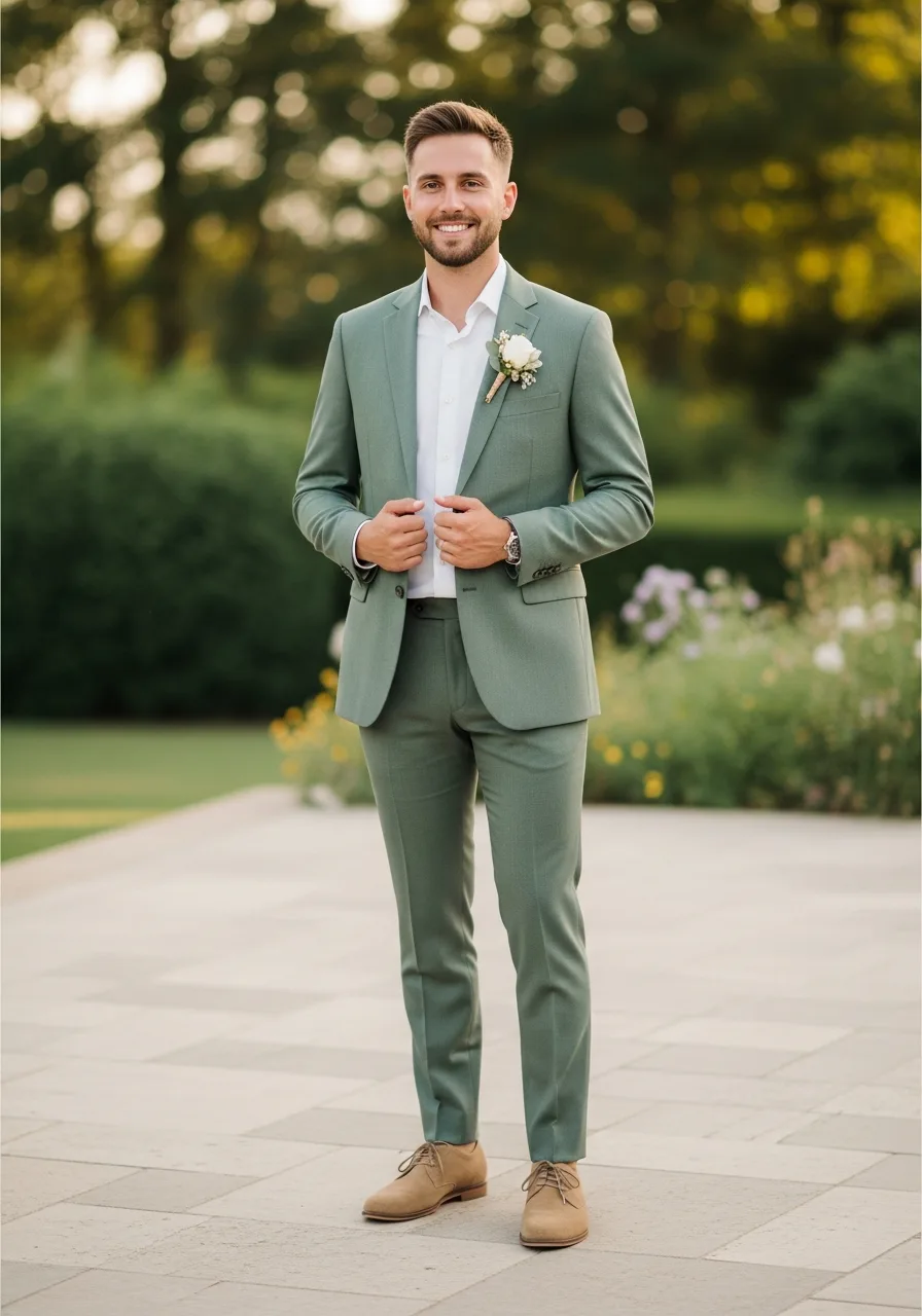 19. Sage Green Groomsmen Attire