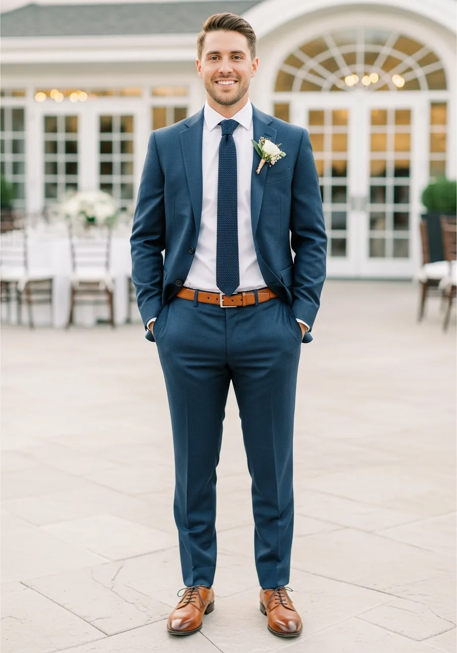 2. Navy Suit Groomsmen Attire