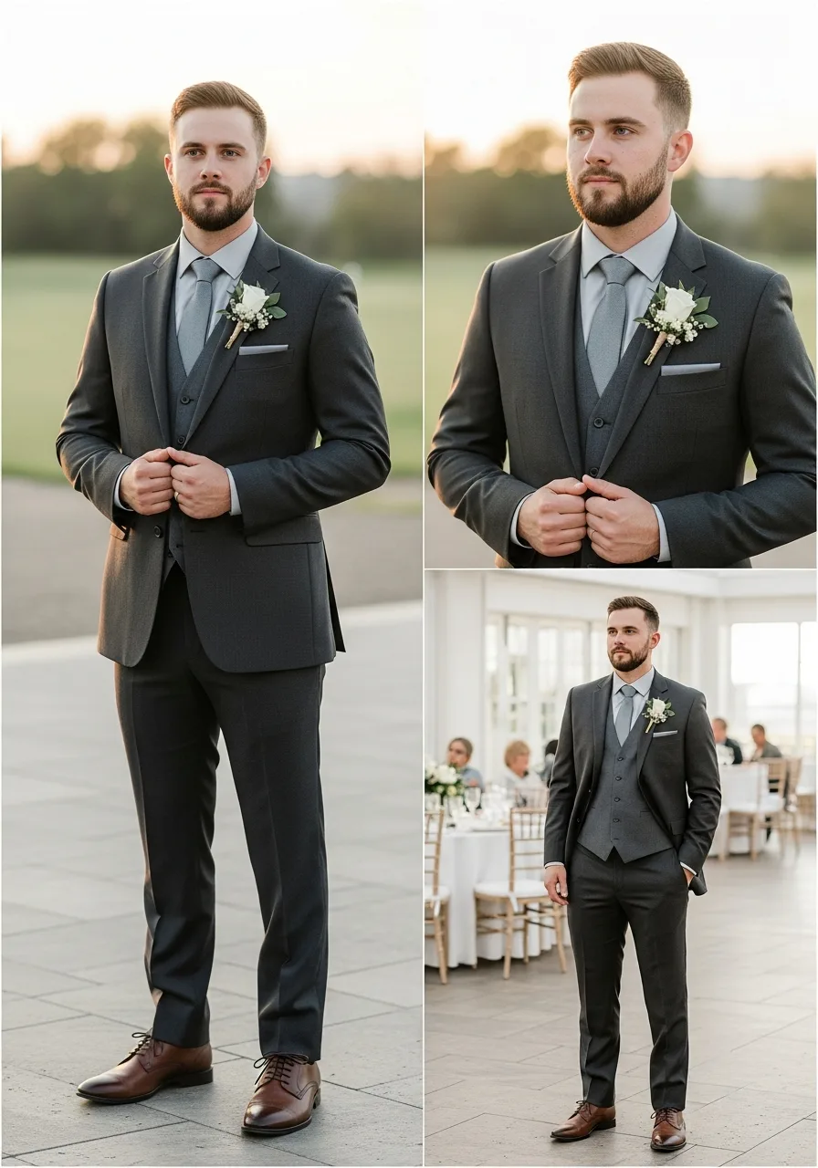 20. Monochrome Smoke Groomsmen Attire