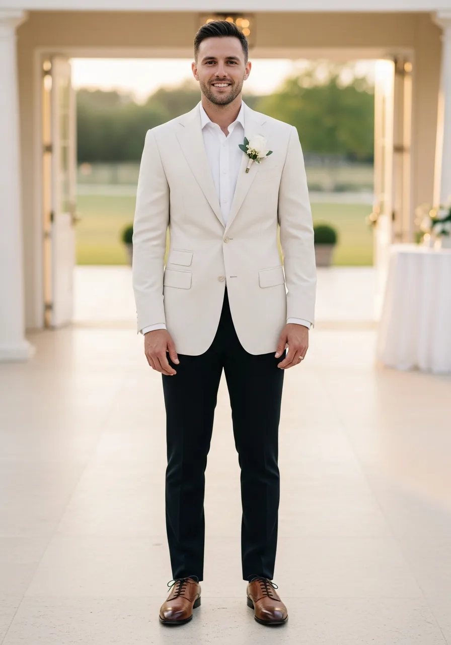 21. Cream Jacket Groomsmen Attire