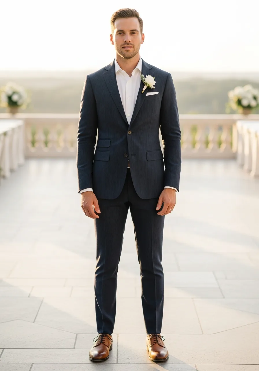 24. Textured Seersucker Groomsmen Attire