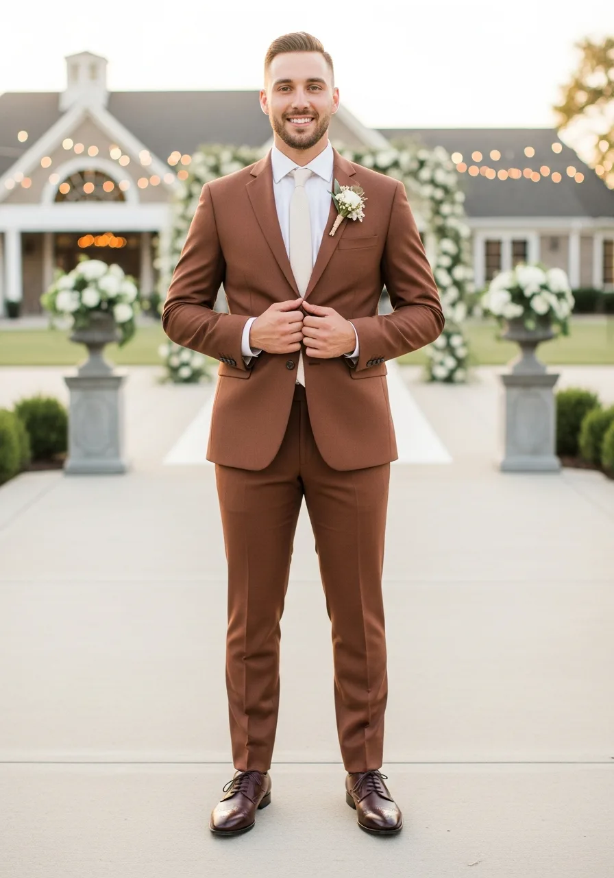 25. Copper Toned Groomsmen Attire