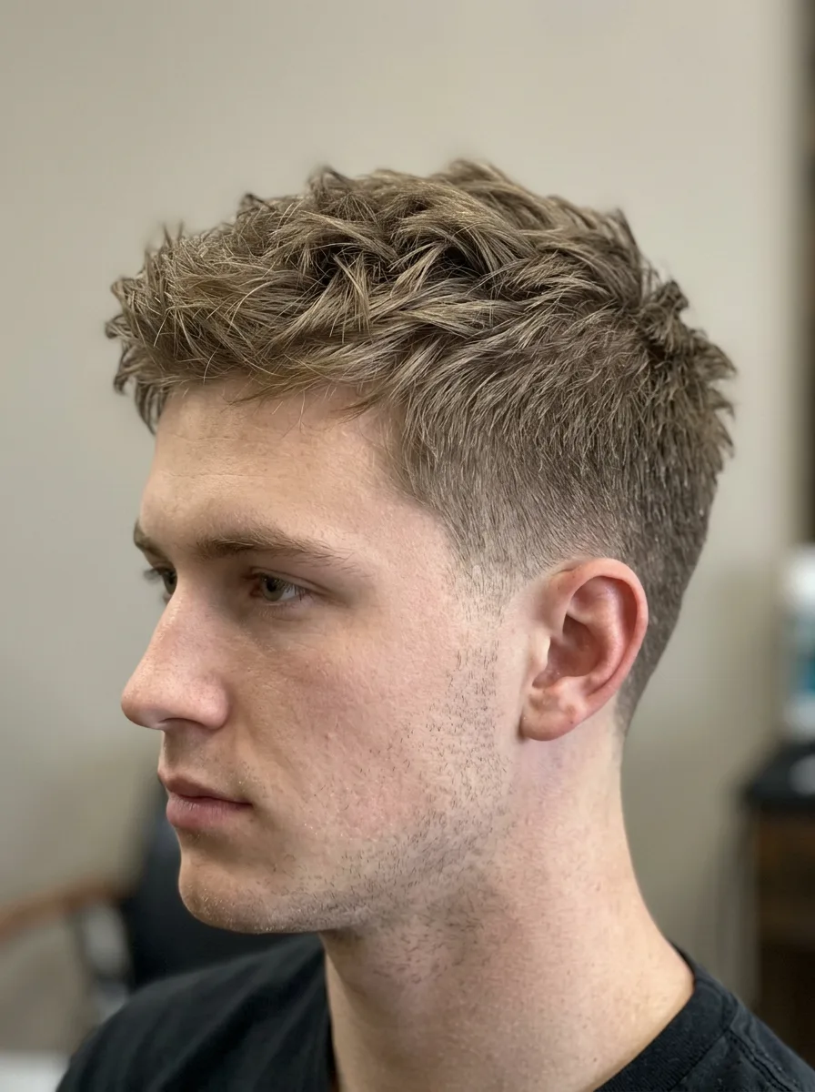 1. Textured Crew Short Hair Style