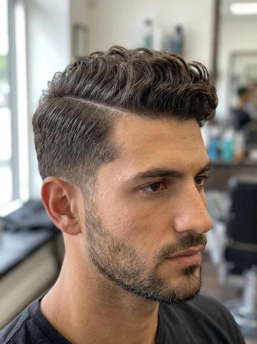 12. Hard Part Short Hair Style