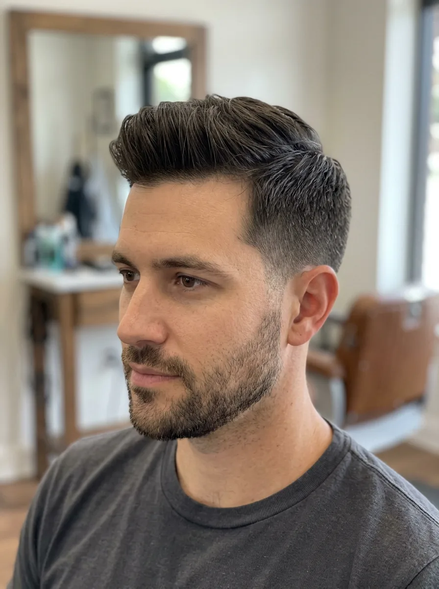 19. Low-Maintenance Taper Fade Quiff