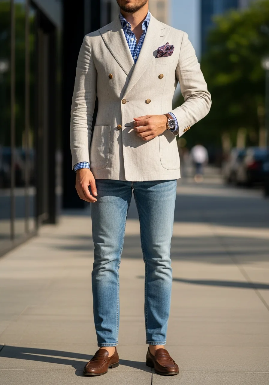 13. Double Breasted Summer Business Casual