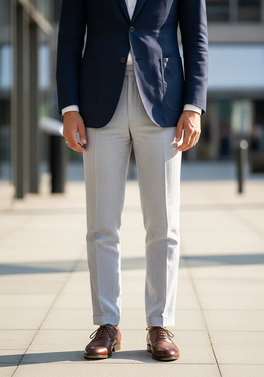 16. Navy Hopsack Summer Business Casual