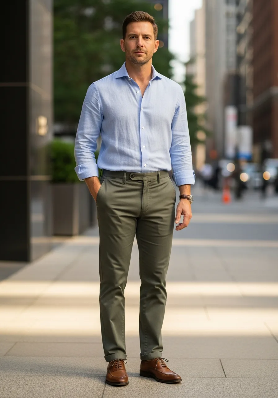 17. Olive Chino Summer Business Casual