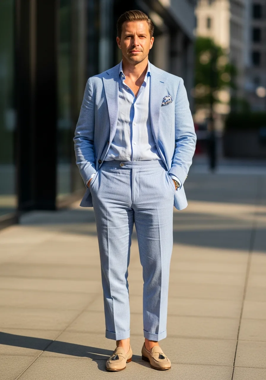 24. Light Blue Summer Business Casual