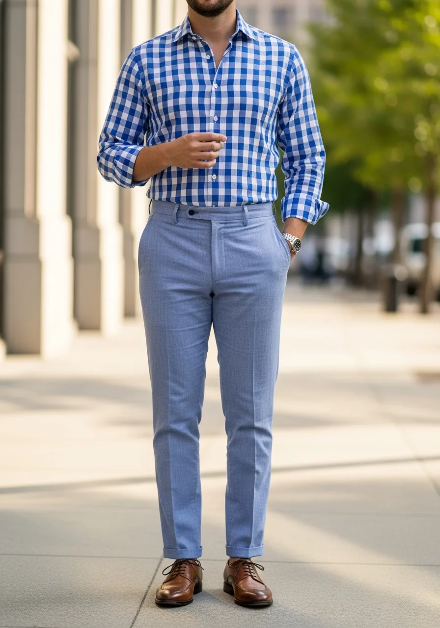 29. Gingham Shirt Summer Business Casual