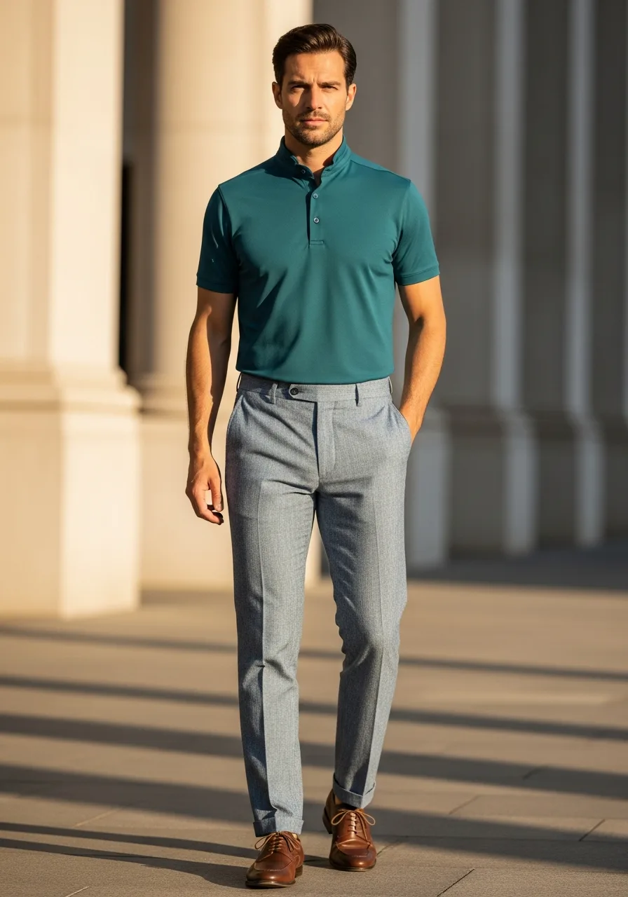 33. Teal Performance Summer Business Casual