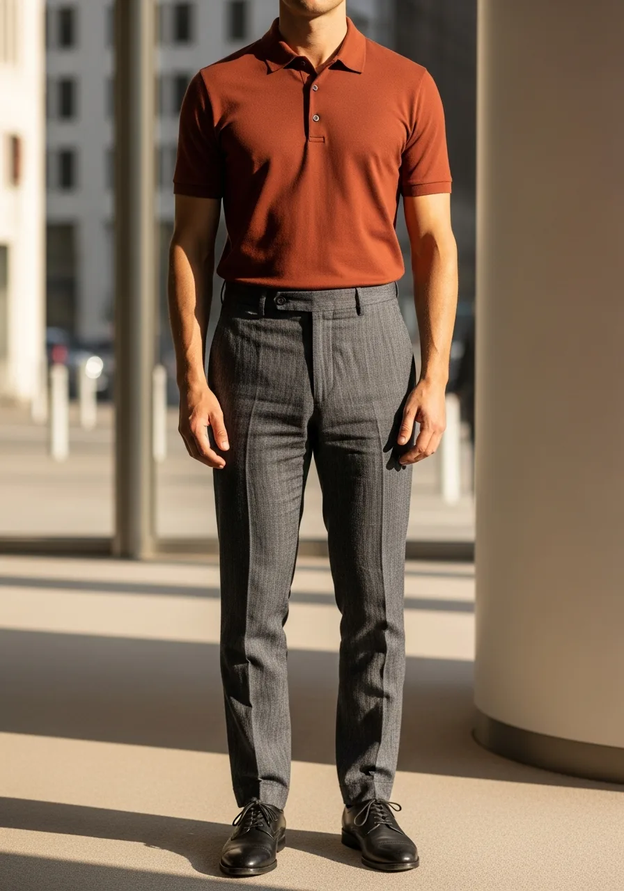 38. Rust Polo Summer Business Casual