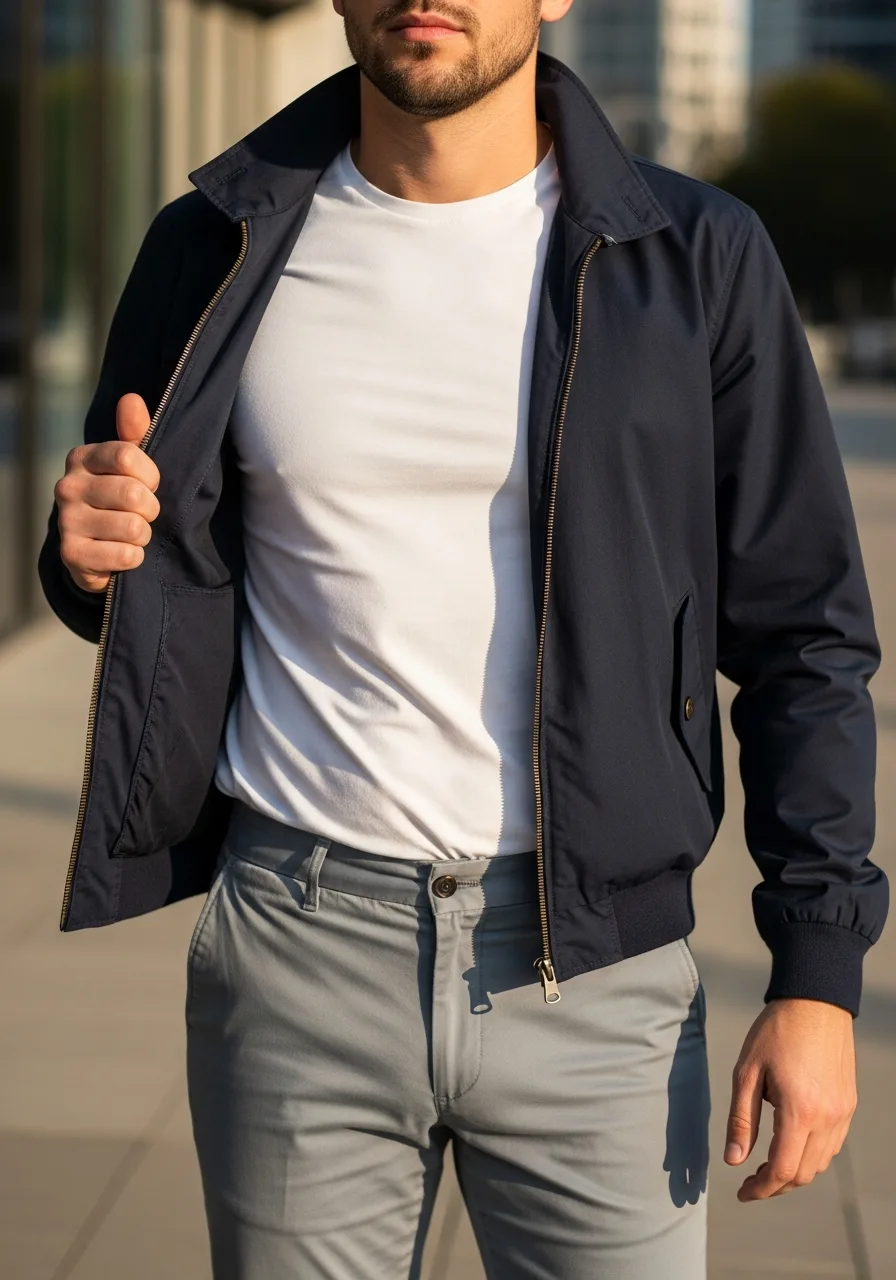48. Navy Harrington Summer Business Casual