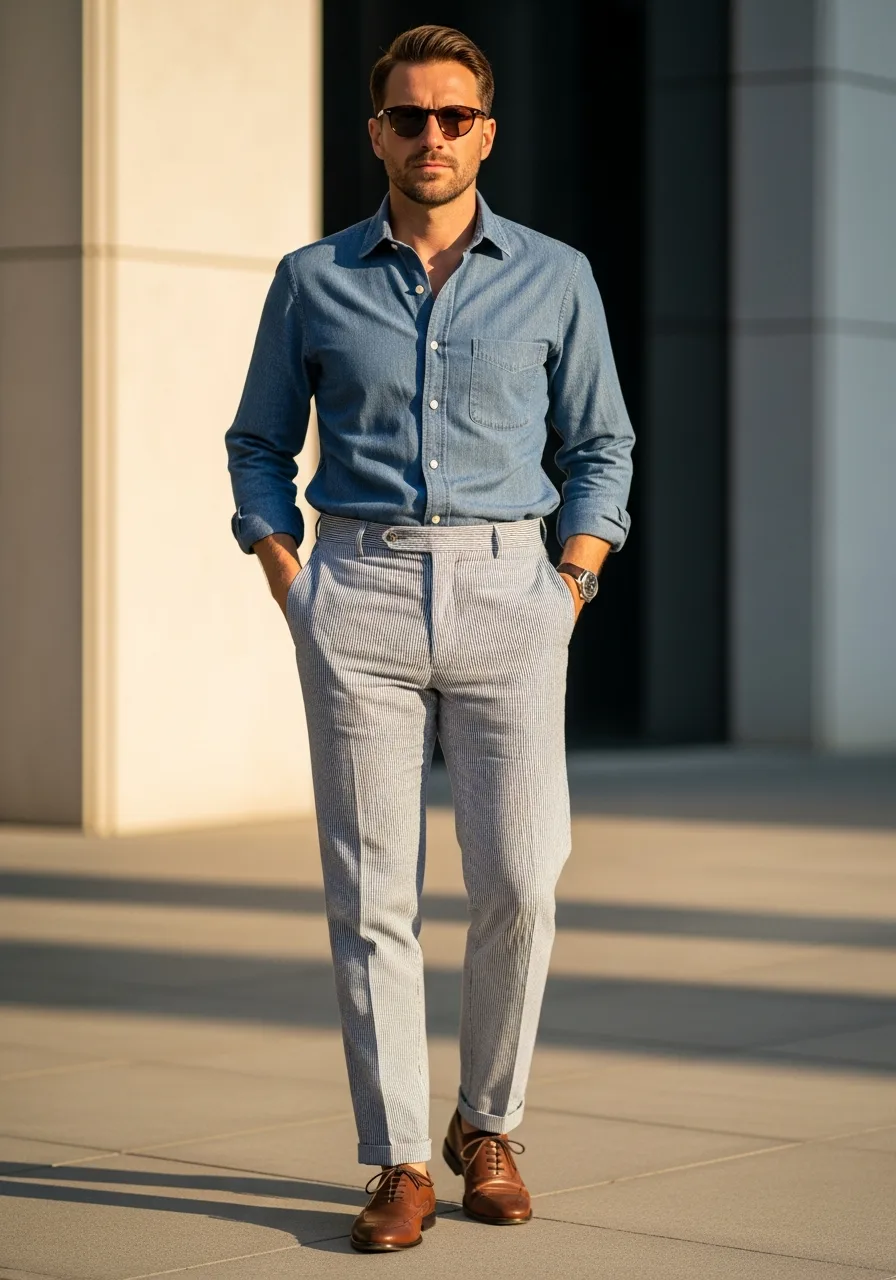 8. Chambray Shirt Summer Business Casual