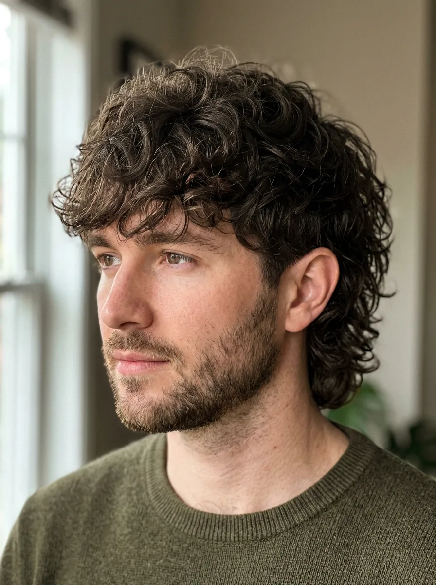 1. Curly Wolf Cut