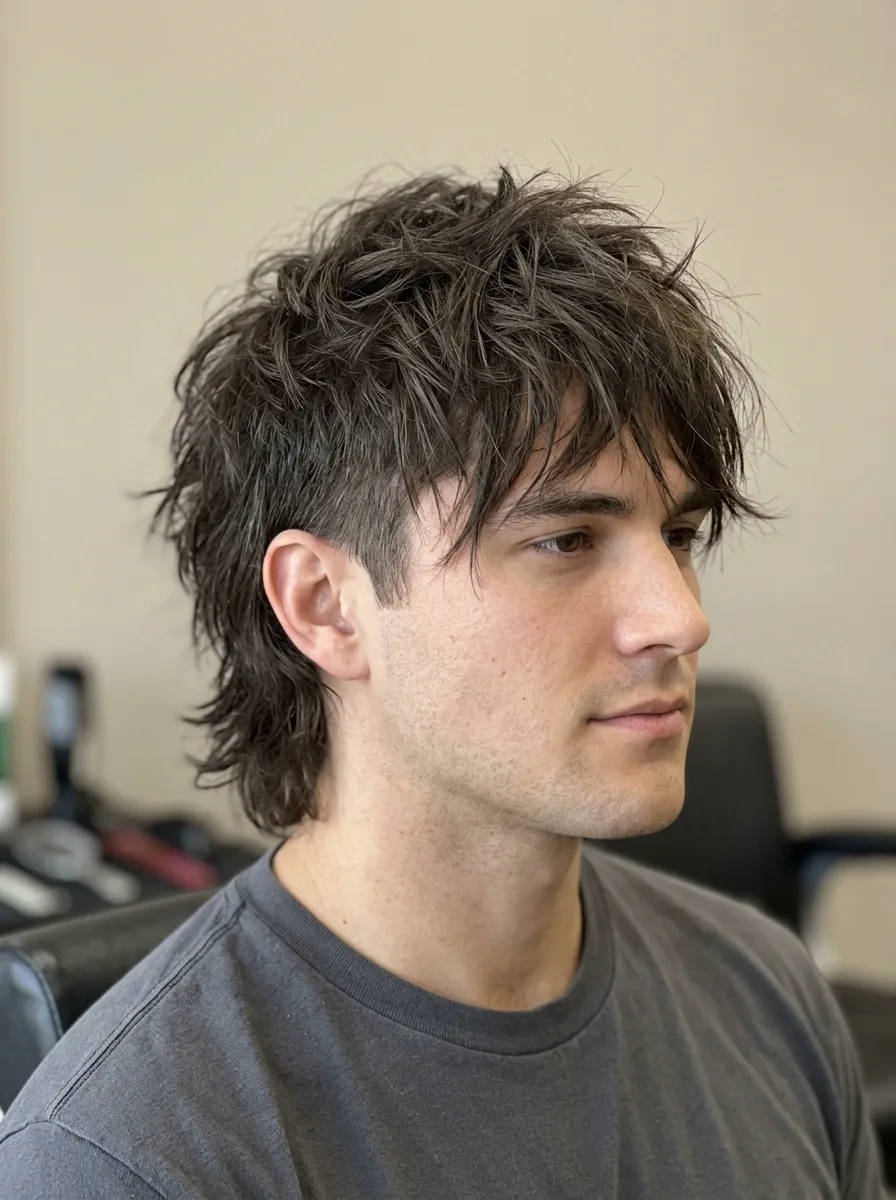 13. Messy Bedhead Wolf Cut