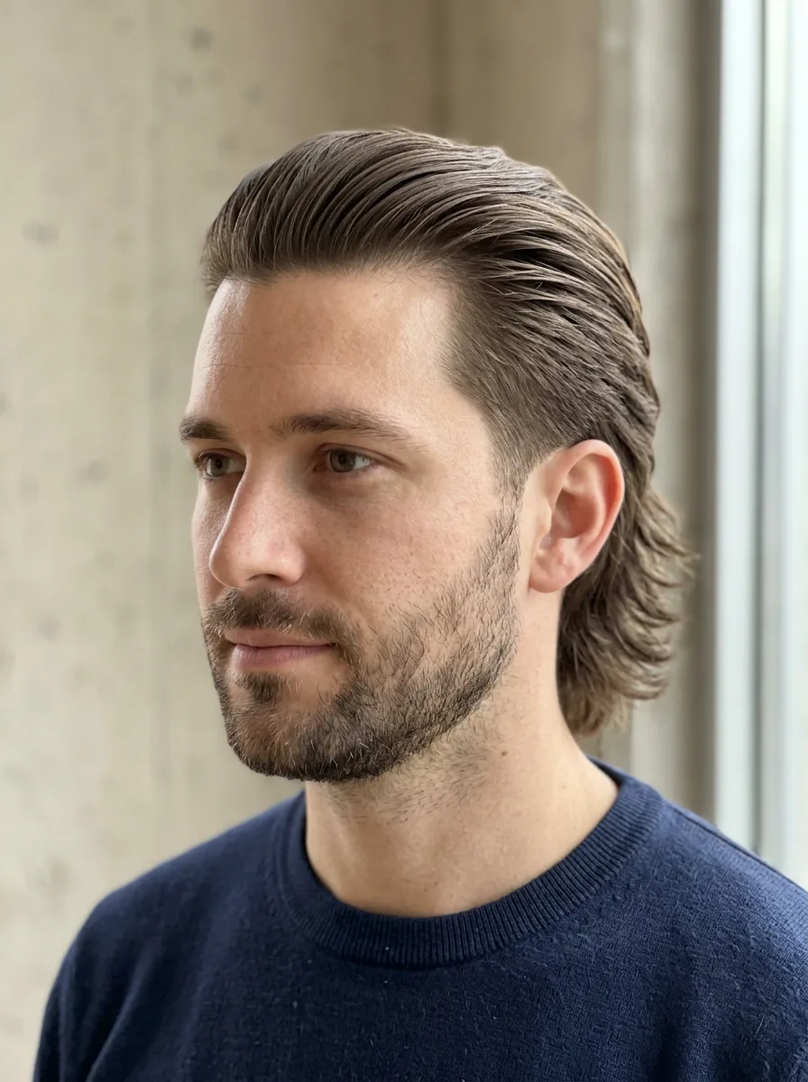 25. Slicked-Back Wolf Cut